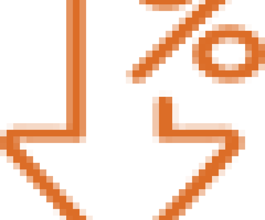 Icon of downward arrow with percentage symbol in front of it